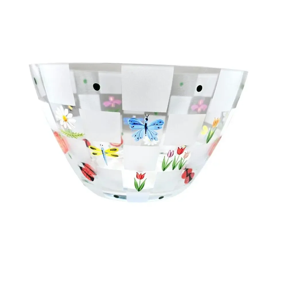 Lenox Natures Splendor Hand Painted Salad Bowl Floral Butterfly Romania NIB VTG